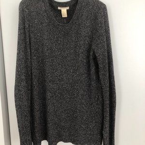 H&M SWEATER BLACK AND WHITE melange SIZE M